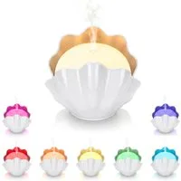 Diffusore conchiglia con cromoterapia bianco