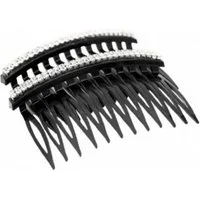 Ib Fashion Hair Pettine A Doppia Fila Nero Con Strass per Capelli