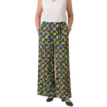 PANTALONE DONNA PALAZZO VISCOSA LITIO LOOK – M