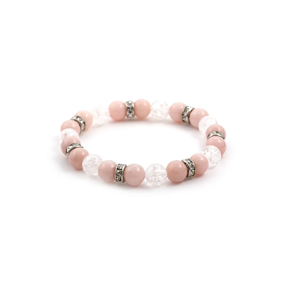 Agato Bracciale perline giadeite e cristalli MINK67/18 — Bracciale