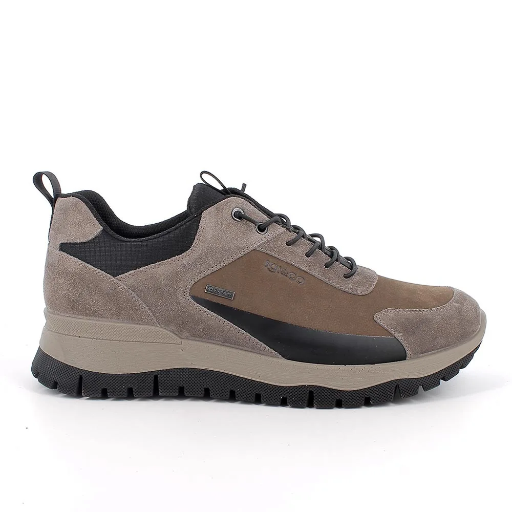 Sneakers gore-tex da uomo marrone e grigio con lacci, Taglia 45 - IgieCo