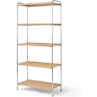 Alima NDS6 Étagère 83x38x174 cm Chrome/Chêne massif laqué – Cromo