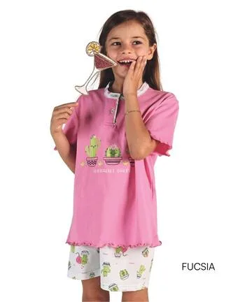 Pigiama corto da bambina in jersey di cotone Gary 3141 Tg.8-10 Anni
