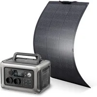 ALLPOWERS R600 Estaci¨®n de Energ¨ªa Port¨¢til 600W 299Wh Bater¨ªa LiFeP04 - R600-Negro+1*(SF100 Panel solar 100W)
