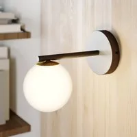 SIGMA Aplique de pared Gama en negro con bola de cristal