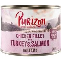 Purizon Adult 24 x 200 g - senza cereali - Filetto di Pollo con Tacchino & Salmone