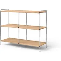 Alima NDS5 Étagère 123x38x95 cm Chrome/Chêne laqué massif – Cromo