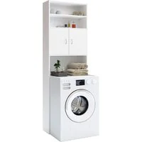Wasmachinekast Neapel Wit 185x63x20cm – 63x20x195cm
