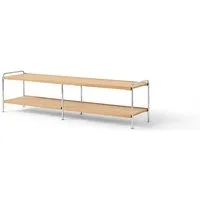 Alima NDS4 Étagères 162x38x42 cm Chrome/Chêne massif laqué – Cromo