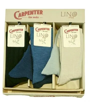 Calzettone lungo uomo in misto lino elasticizzato Carpenter N651 (1 PAIO) – Grigio