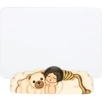 Portafoto con Angelo e Teddy in vetro e ceramica