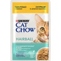 PURINA Cat Chow 26 x 85 g Alimento umido per gatti - Hairball Pollo e Fagiolini