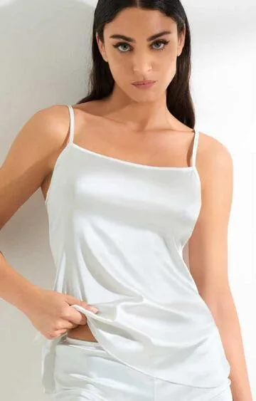 Top donna in raso satin elasticizzato Pura P0729 – Nero