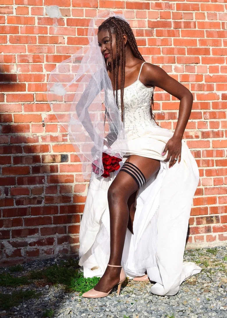 Bridal Chocolate Marissa Thigh Highs. Petite to Plus Size - C