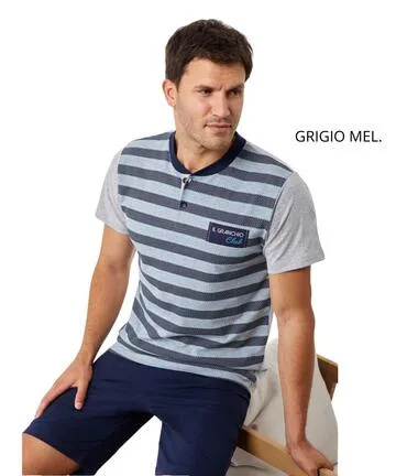 Pigiama uomo corto in jersey di cotone Il Granchio GP1156
