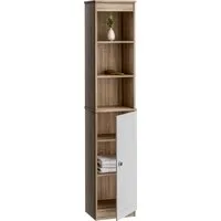 Hoge Kast Badkamer Bruin/Wit 170x34x26cm – 34x26x170cm