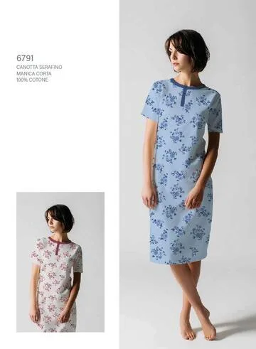 Camicia da notte donna a manica corta in jersey di cotone Cippi Smarty 6791
