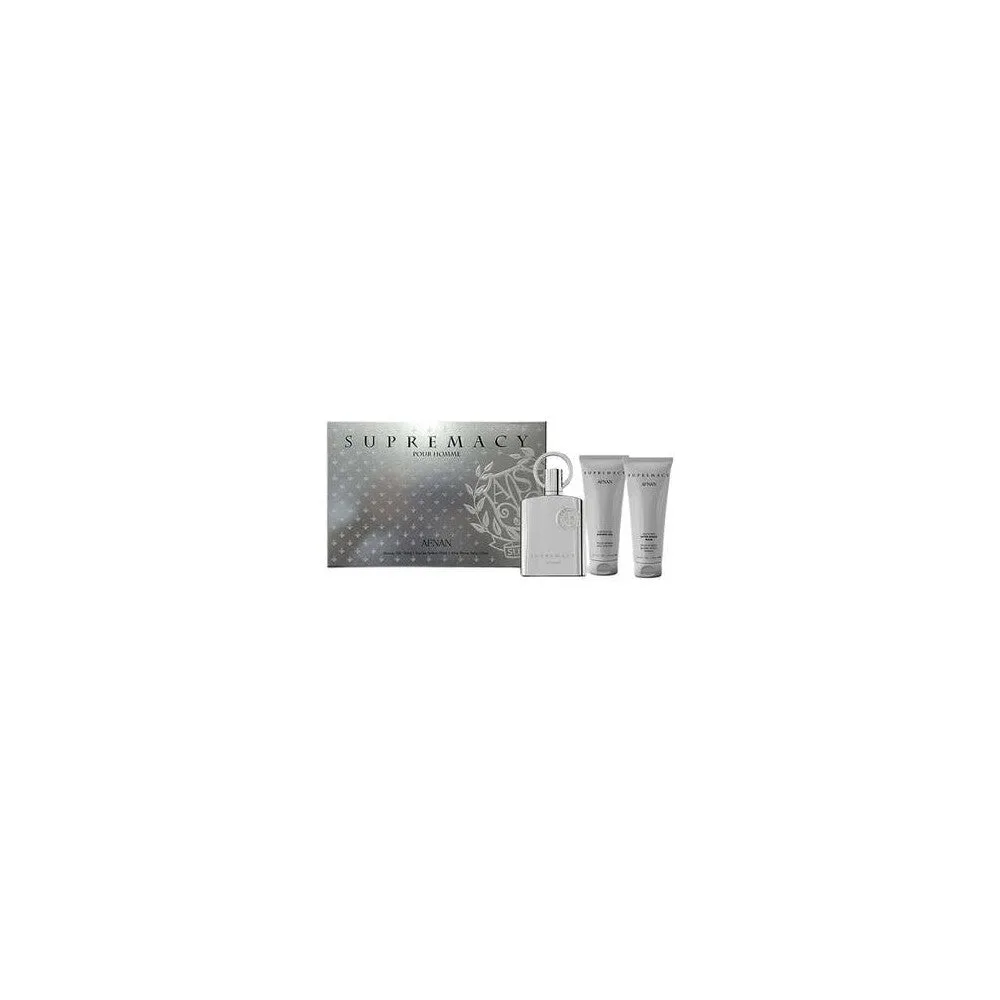 Afnan Supremacy Silver 100 ml Uomo + detergenti — Set profumo e detergenti – Argento