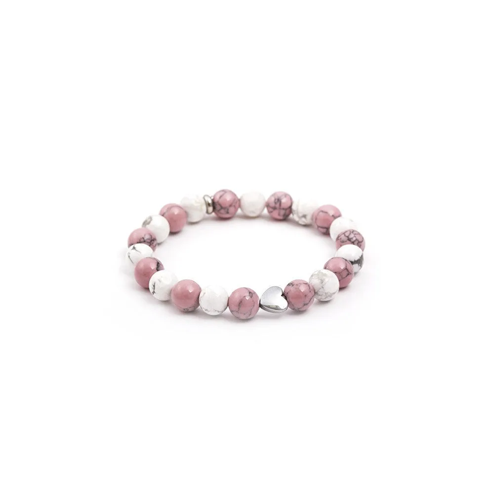 Agato Bracciale perline howlite MINK91/17 — Bracciale – Unisex