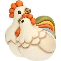 Coppia gallo Jack e gallina Ester in ceramica