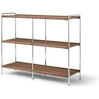 Alima NDS5 Étagère 123x38x95 cm Chrome/Noyer massif laqué – Cromo
