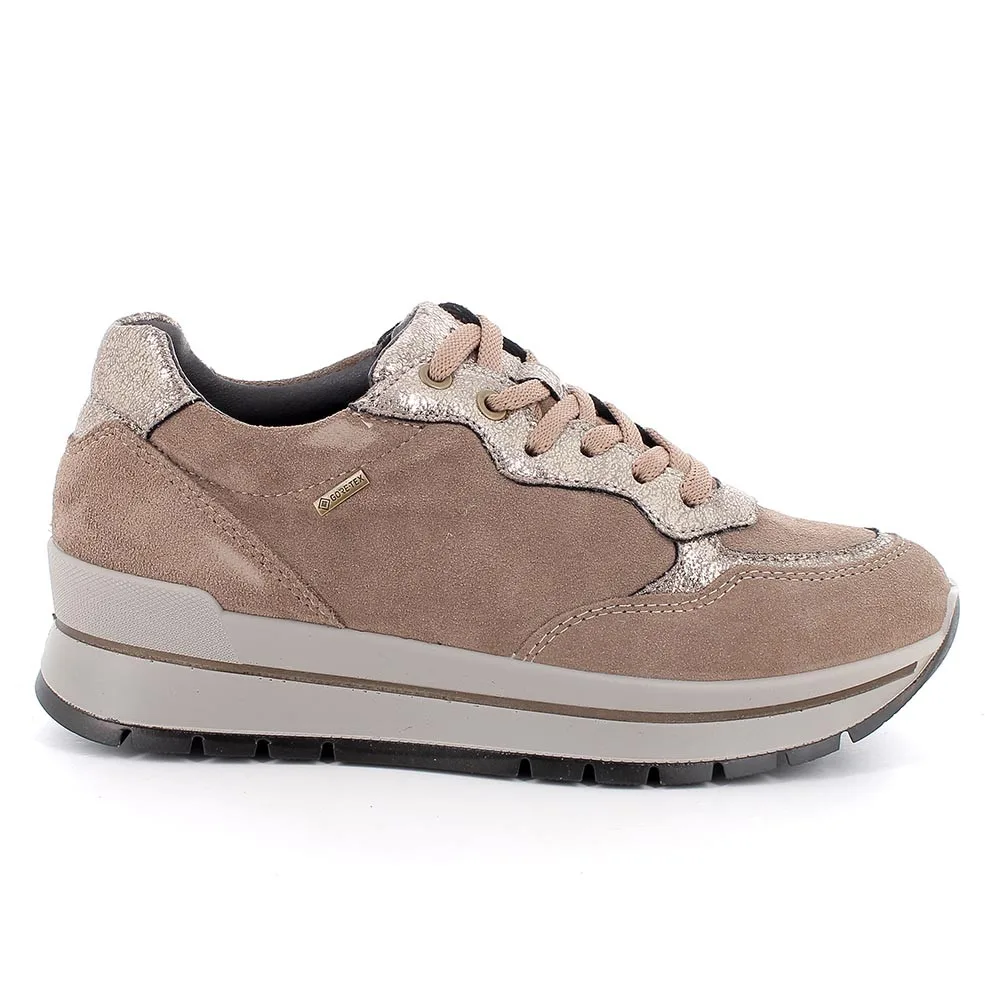 Sneakers gore-tex da donna beige con lacci, Taglia 38 - IgieCo
