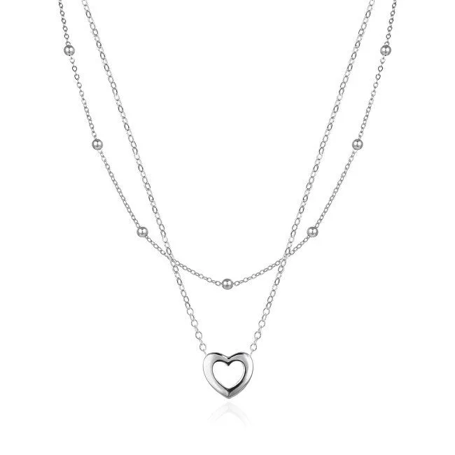 Agato Collana doppio cuore argento AGS1552 — Collana – Donna