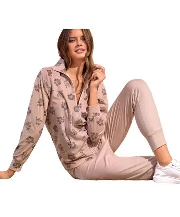 Tuta donna homewear in ciniglia Infiore Ibiscus IBS604206 – Rosa
