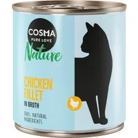 Cosma Nature 6 x 280 g Alimento umido per gatti - Filetto di Pollo – Rosso