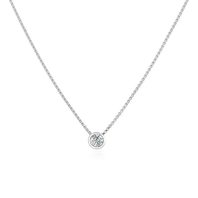 Agato Collana Minimalista con Zircone Trasparente AGS1561/47-W — Collana – Argento · Donna