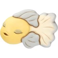 Formella 3D pesce giallo e blu in ceramica, grande