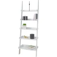 Ladderrek Wit met 5 Planken 180cm – 37x180x64cm