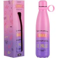 Bottiglia termica 500 ml scritta Mi rompo subito – Viola