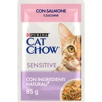 PURINA Cat Chow 26 x 85 g Alimento umido per gatti - Sensitive Salmone e Zucchine