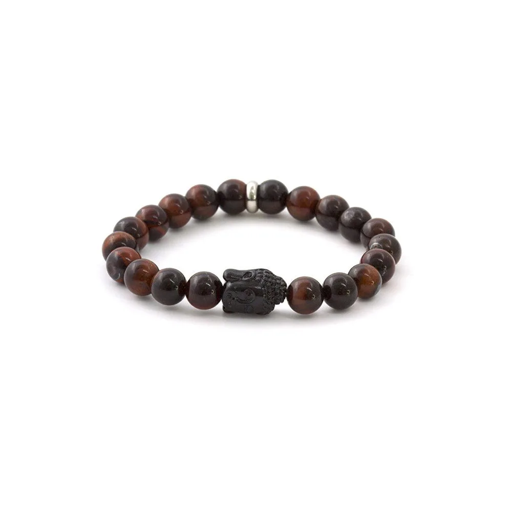 Agato Bracciale perline occhio di tigre MINK114 19 cm — Bracciale – Unisex
