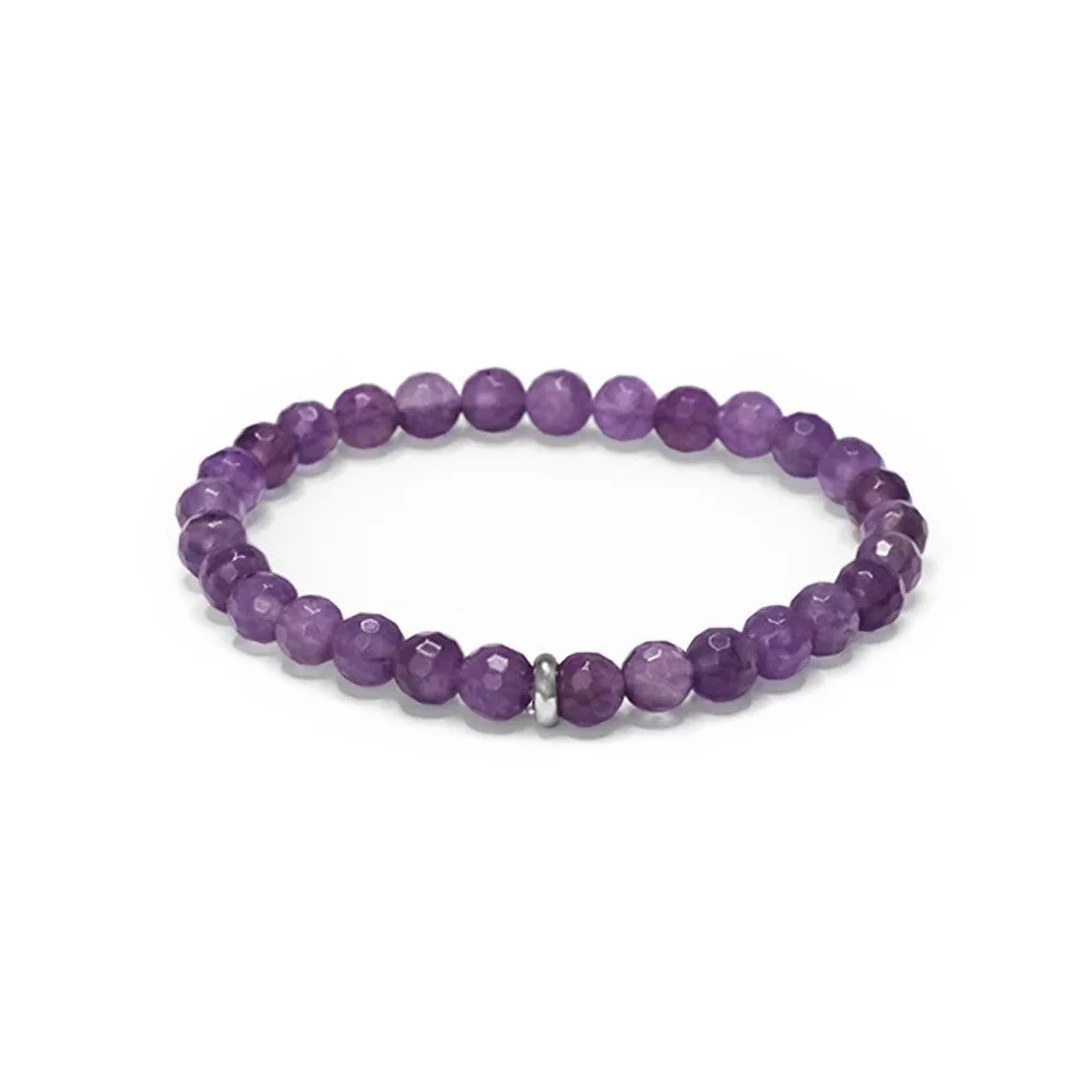 Agato Bracciale perline ametista MINK153/17 — Bracciale – Donna