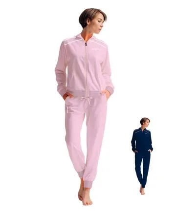 Tuta donna primaverile in cotone garzato con zip Superga 26406
