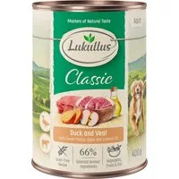Lukullus 24 x 400 g - Adult senza cereali Anatra & Vitello – Bambino