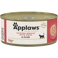 Applaws in Brodo 24 x 156 g umido per gatto - Petto di Pollo con Anatra