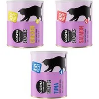 Multipack Risparmio! 3 x Cosma Snackies XXL Maxi Tube Snack per gatti - Mix 2: Pollo, Tonno, Salmone (530 g) – Bianco