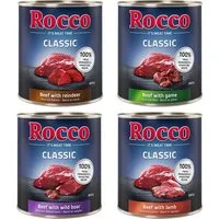 Rocco Classic 24 x 800 g - Mix 7: Manzo con Agnello, Selvaggina, Cinghiale, Renna – Verde