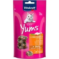Vitakraft Cat Yums Snack per gatto - Set %: 3 x 40 g Pollo & Erba gatta