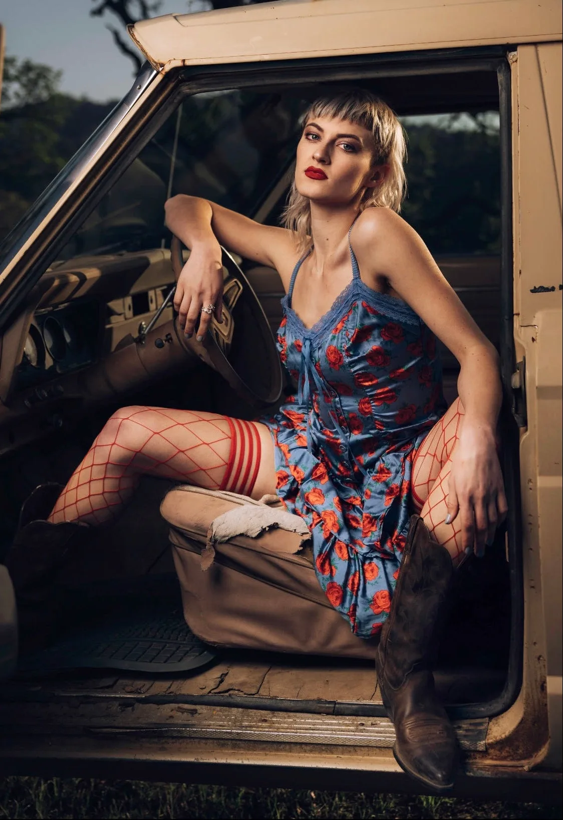 Claudia: Red Net...You Bet! Petite to Plus Size Thigh Highs - B – Rosso