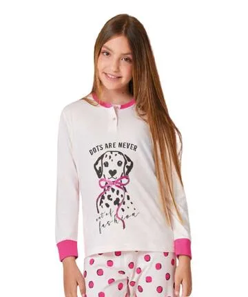 Pigiama da bambina in jersey di cotone Il Granchietto GP7125 – 9 / 10 anni