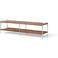 Alima NDS4 Étagère 162x38x42 cm Chrome/Noyer laqué massif – Cromo
