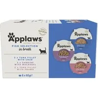 Set prova! Applaws Cat Pot 8 x 60 g - Selezione Pesce: 2 gusti al Filetto di Tonno + 1 Sardine & Sgombro