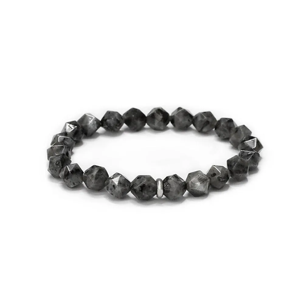 Agato Bracciale perline Larvikite MINK150/17 — Bracciale – Unisex