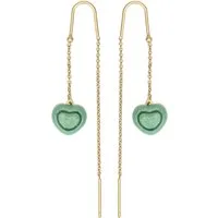 Orecchini pendenti con cuore – Verde