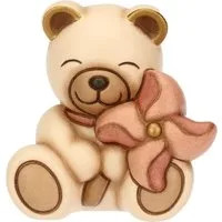 Teddy in ceramica con girandola rosa – Bambina