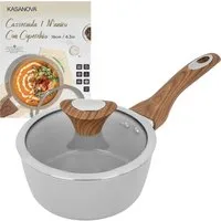 Casseruola 16 cm antiaderente ceramico 1 manico New Ceramic grigio